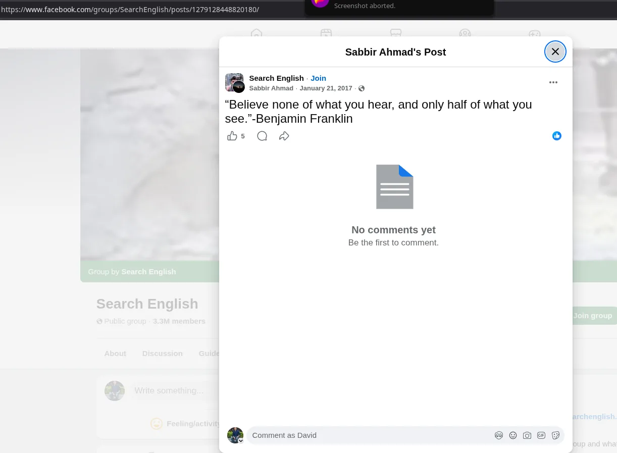 facebook post used as ai overview source